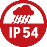 IP54 offers moderate protection against dust and water splashes and is suitable for indoor or less demanding environments. 