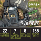 Rugged GMR2 PLUS GMRS and FRS Two Way Handheld Radio with Removable Antenna